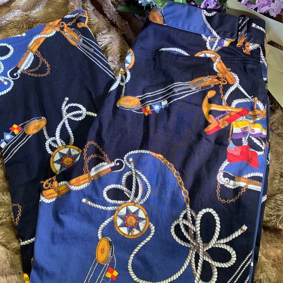 Ralph Lauren nautical themed crop pants - Picture 1 of 4